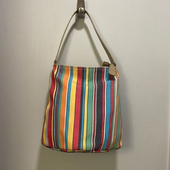 Handbags - Lancel colorful striped woman’s bucket bag